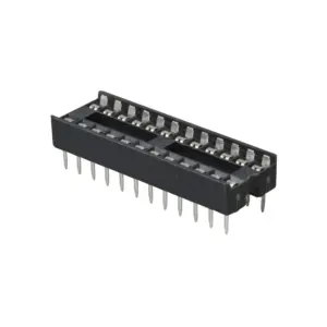 Generic 24 Pin Integrated Circuit (IC) Base DIP Socket - Through-Hole Mount for PCB | Secure IC Interconnect | Robust Design