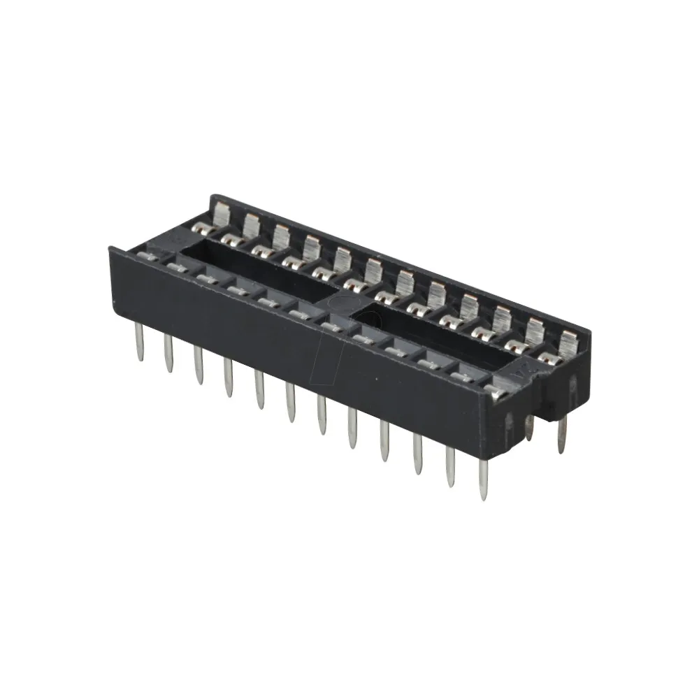 Generic 24 Pin Integrated Circuit (IC) Base DIP Socket - Through-Hole Mount for PCB | Secure IC Interconnect | Robust Design