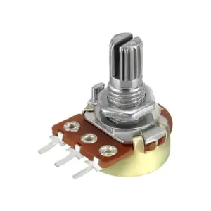 Generic WH148 B10K Potentiometer | Metallic Shaft Rotary Volume Control | 3-Pin Analog Input
