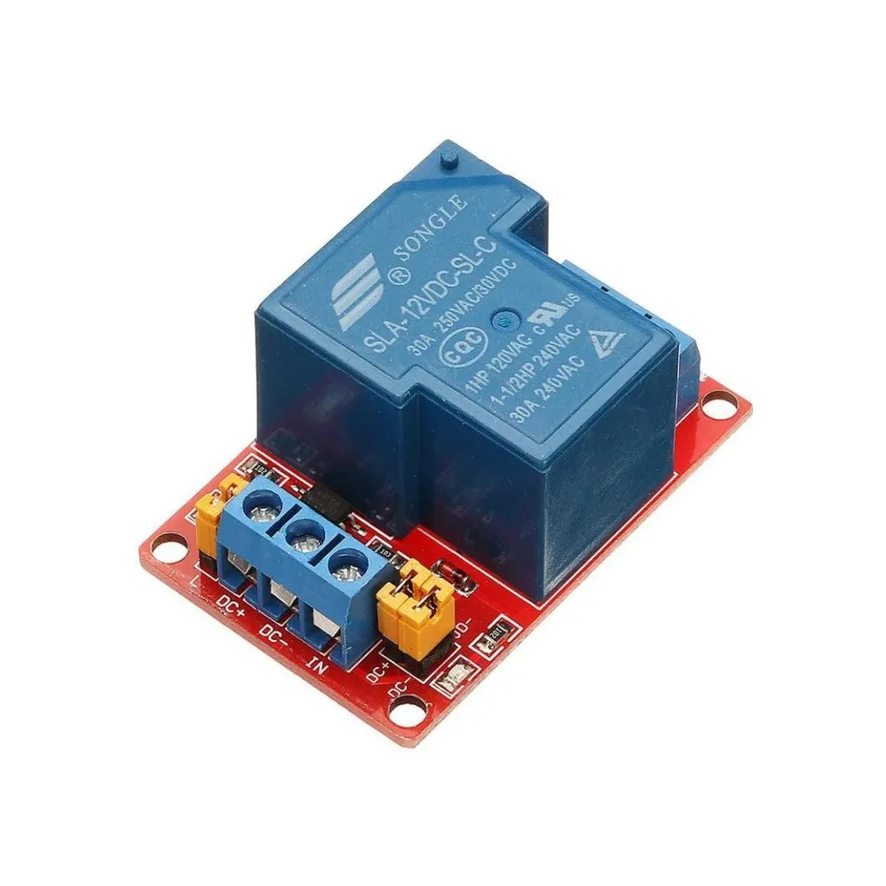 Generic 1-Channel 30A Relay Module | 12V Optocoupler Isolation | High/Low Trigger Support