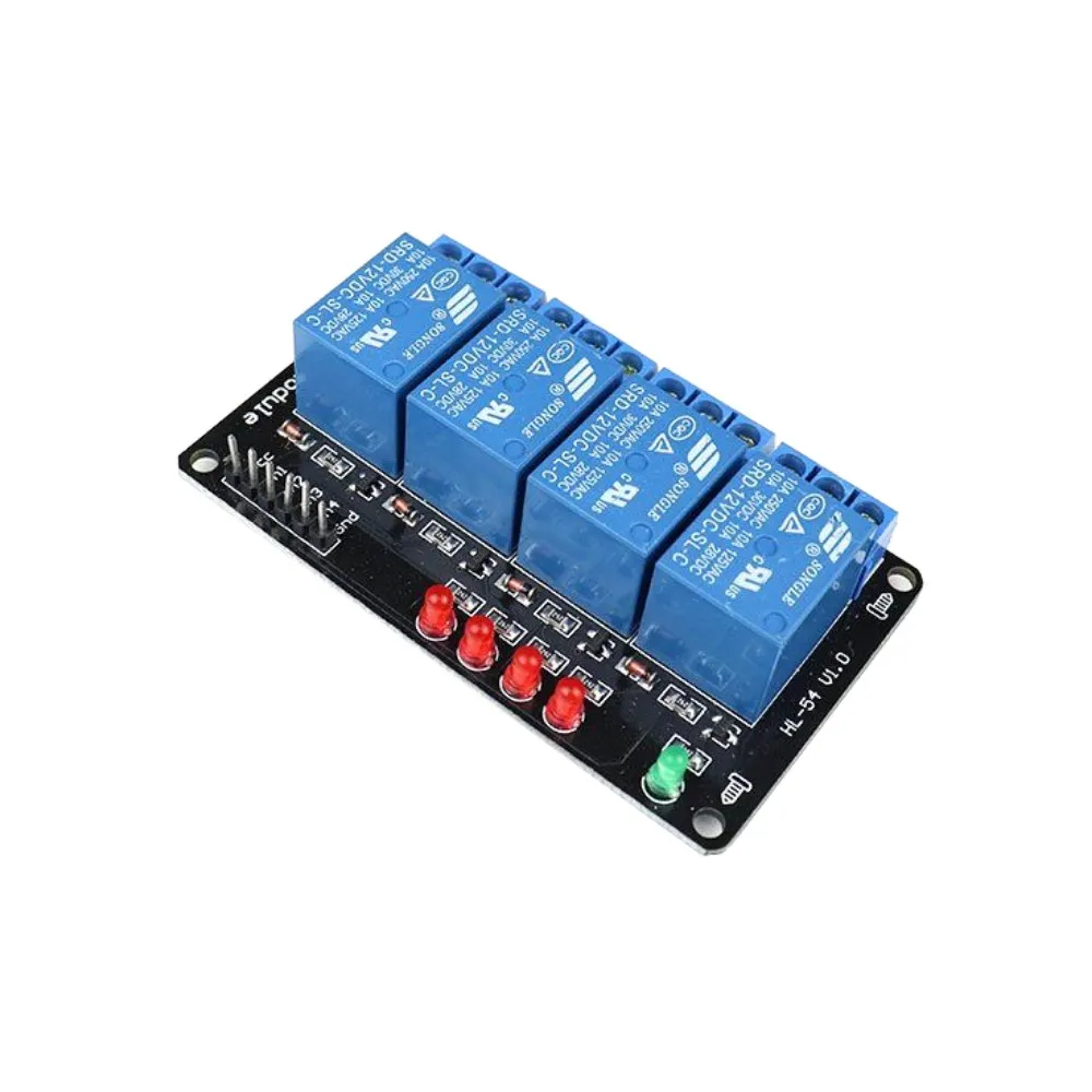 Generic 4 Channel 12V Relay Module | Opto-Isolated | High Current Switching | Microcontroller Compatible