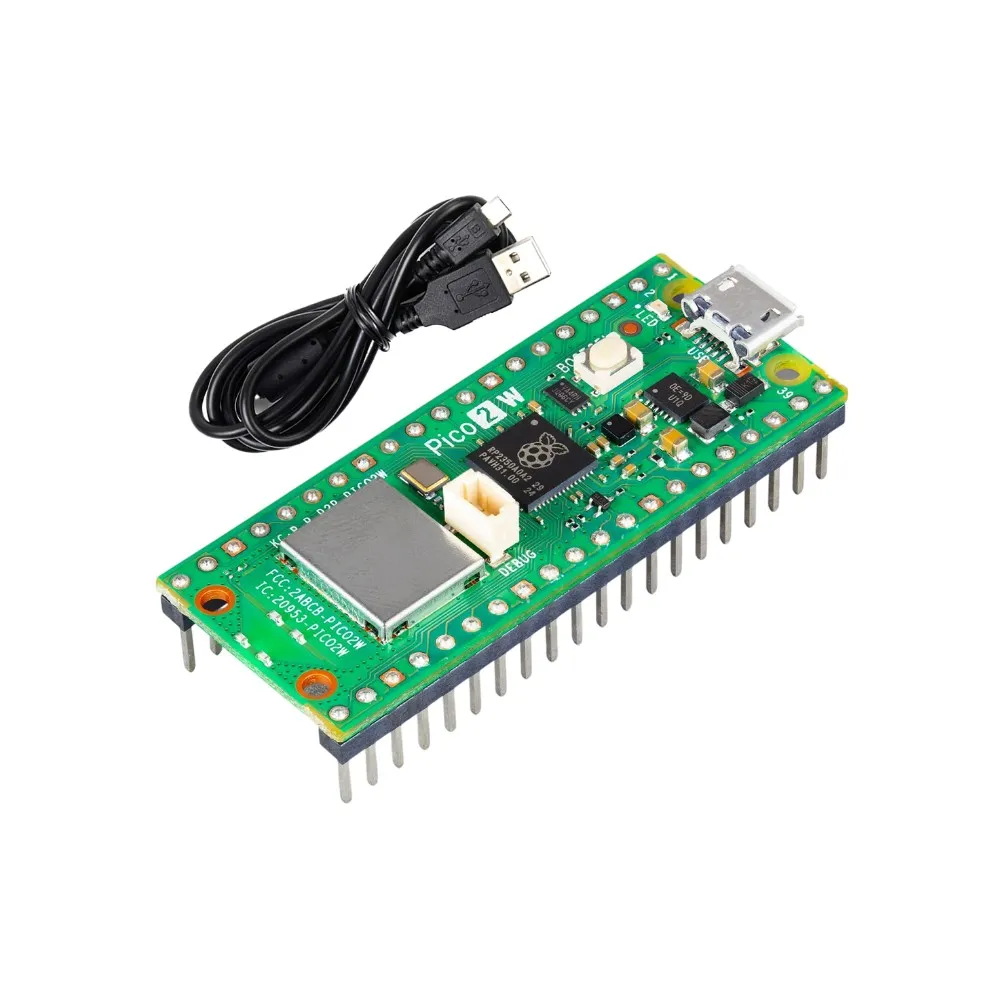 Raspberry Pi Pico 2 W Microcontroller | Integrated Wi-Fi & Bluetooth | Pre-Soldered Headers