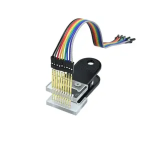 2.54mm PCB Pogo Pin Clip Fixture - Gold-Plated 1x9P