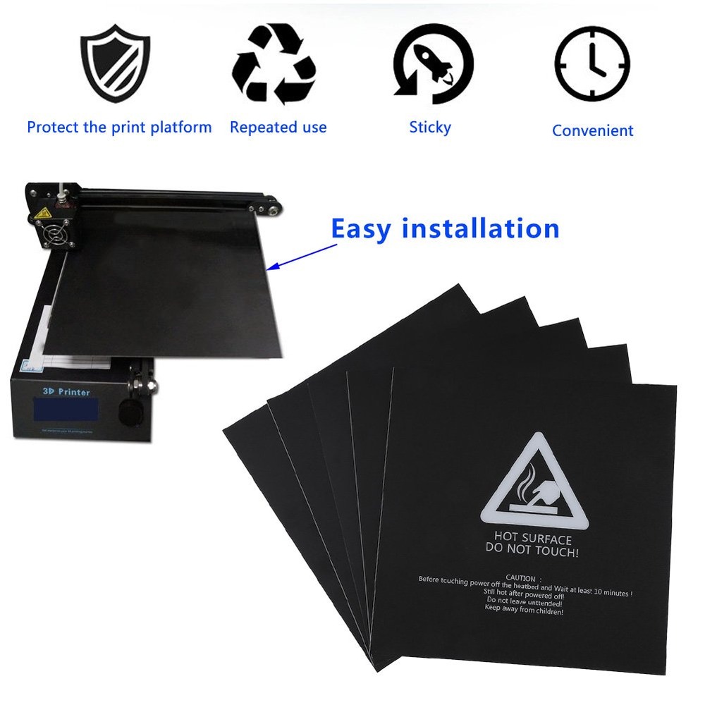 220x220x0.5mm 3D Printer Hot Bed Build Plate Tape - Image 3