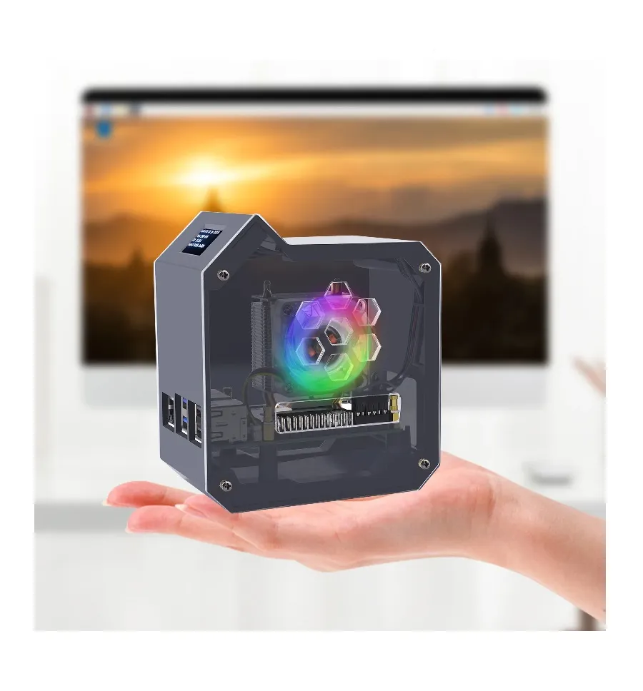 52Pi ABS Mini Tower Kit Case for Raspberry Pi 5 w/ Ice Tower & OLED - Image 4