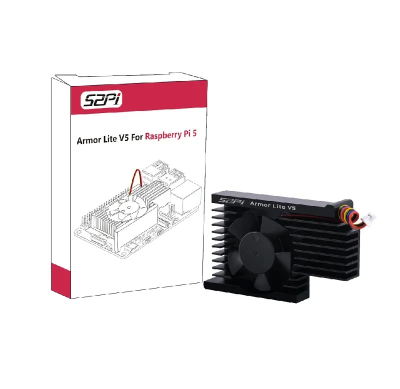 52Pi Armor Lite V5 Heatsink with Fan for Raspberry Pi 5 - Image 2