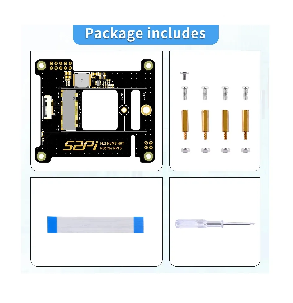 52Pi N05 M.2 NVMe PCIe Top Adapter for Raspberry Pi 5 - Image 5