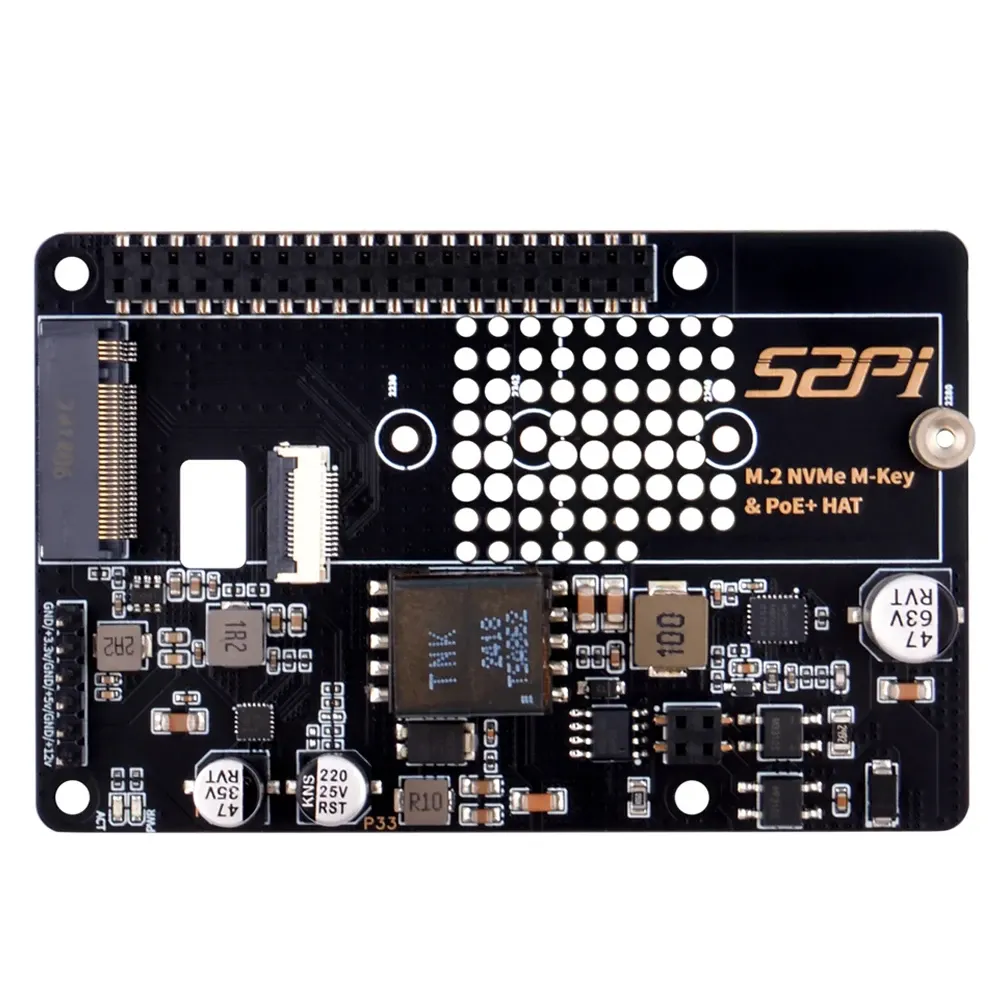 52Pi P33 M.2 NVMe PoE+ HAT for Raspberry Pi 5