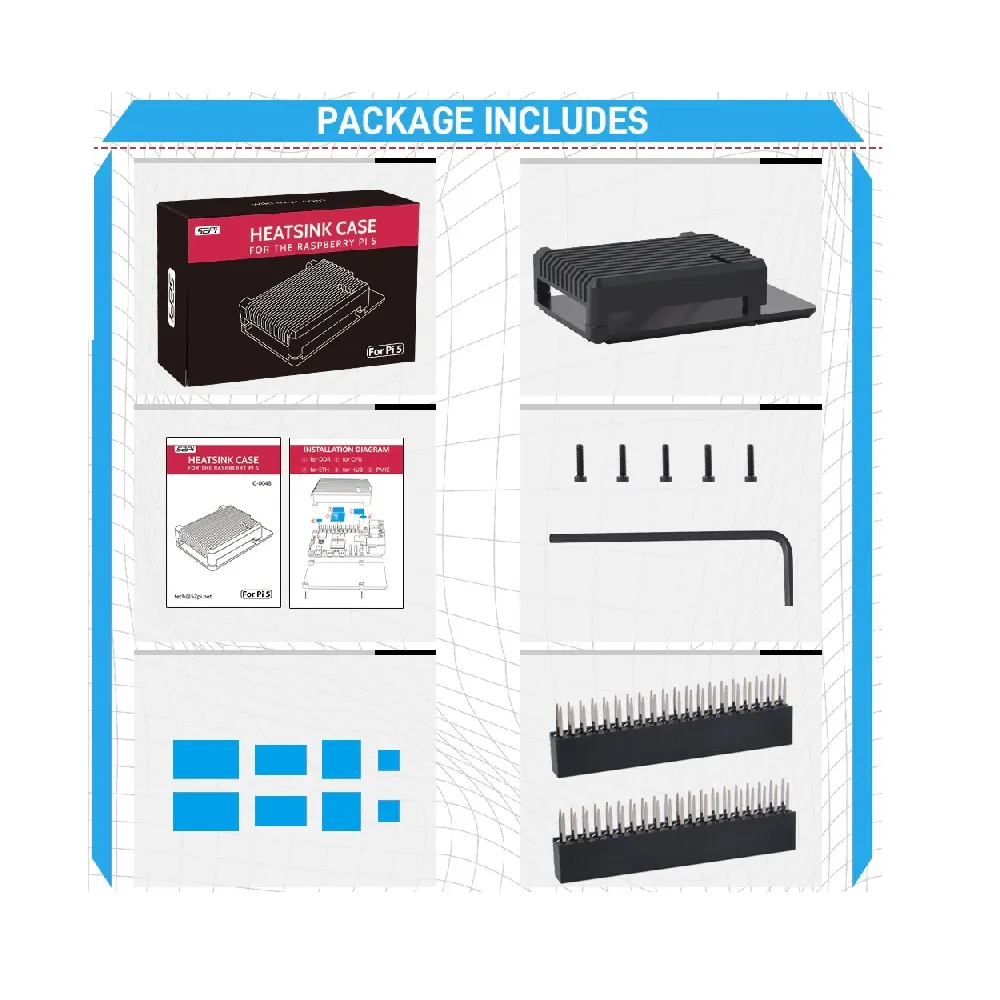 52Pi Raspberry Pi 5 Aluminum Black Passive Cooling Case - Image 7