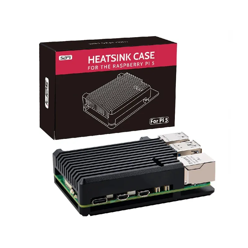 52Pi Raspberry Pi 5 Aluminum Black Passive Cooling Case - Image 8