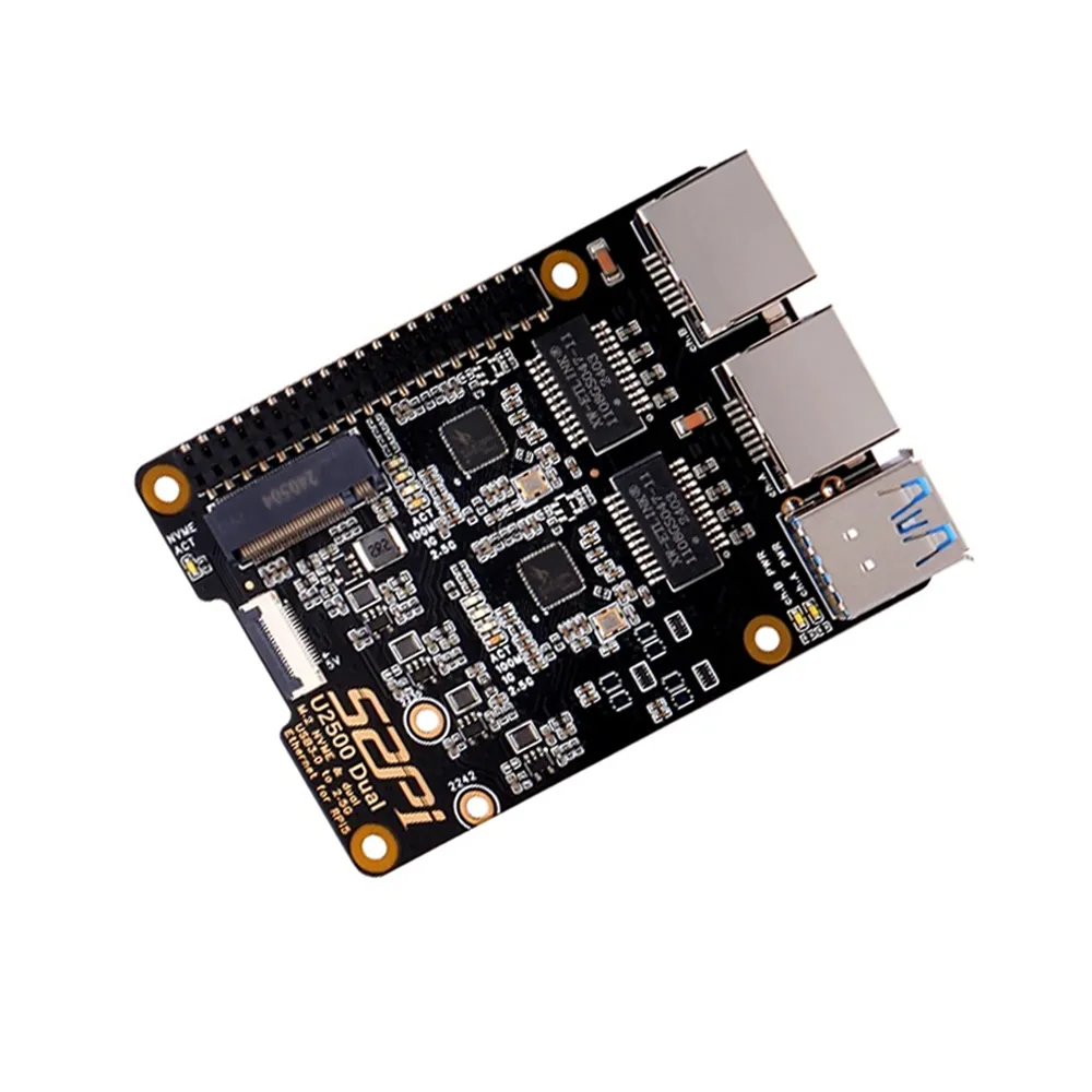 52Pi U2500 Dual M.2 NVMe to 2.5G Ethernet for Raspberry Pi 5