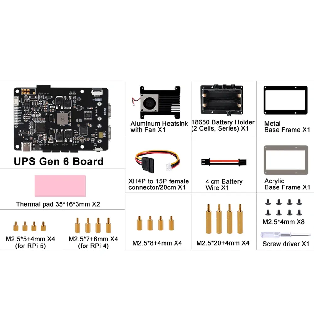 52Pi UPS Gen 6 Power Module for Raspberry Pi 5/4B - Image 3