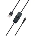 5V 3A USB Micro USB Power Cable with LED for Pi 3B+