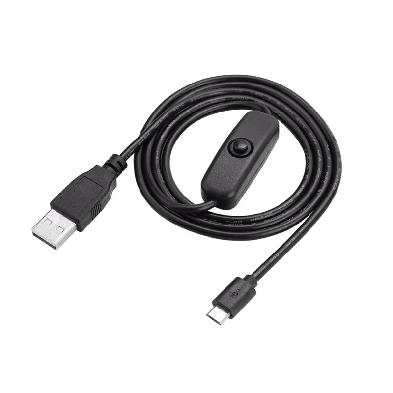 5V 3A USB Micro USB Power Cable with LED for Pi 3B+ - Image 2