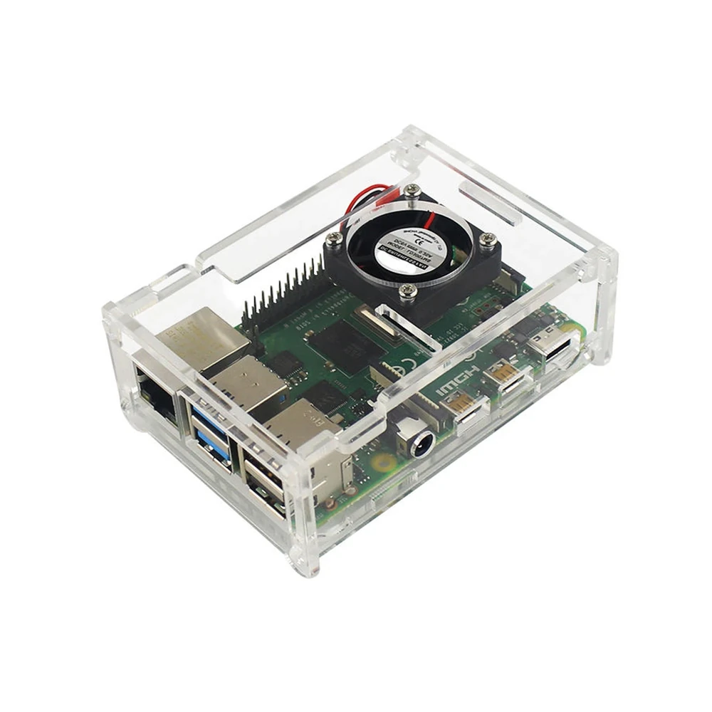 Acrylic Case for Raspberry Pi 4B (Fan Slot)