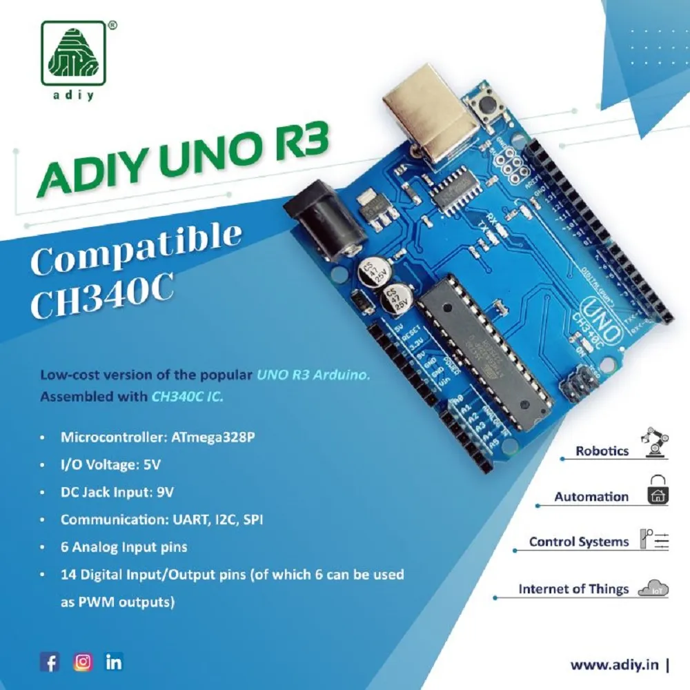 Adiy Uno DIP R3 ATmega328P CH340C Development Board - Image 4