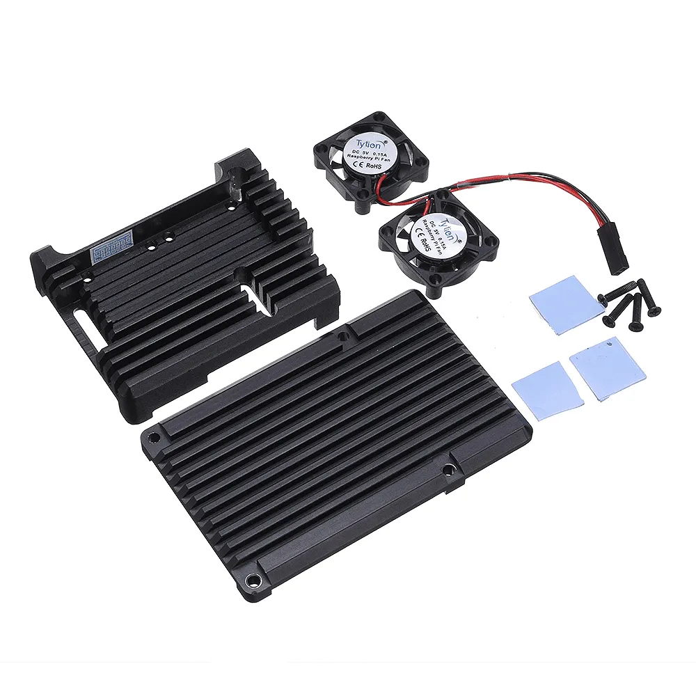 Aluminum Case with Dual Fans for Raspberry Pi 3B/3B+
