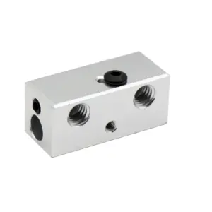 Aluminum Dual Heater Block 2-in-1 Out for 1.75mm Filament