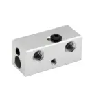 Aluminum Dual Heater Block 2-in-1 Out for 1.75mm Filament