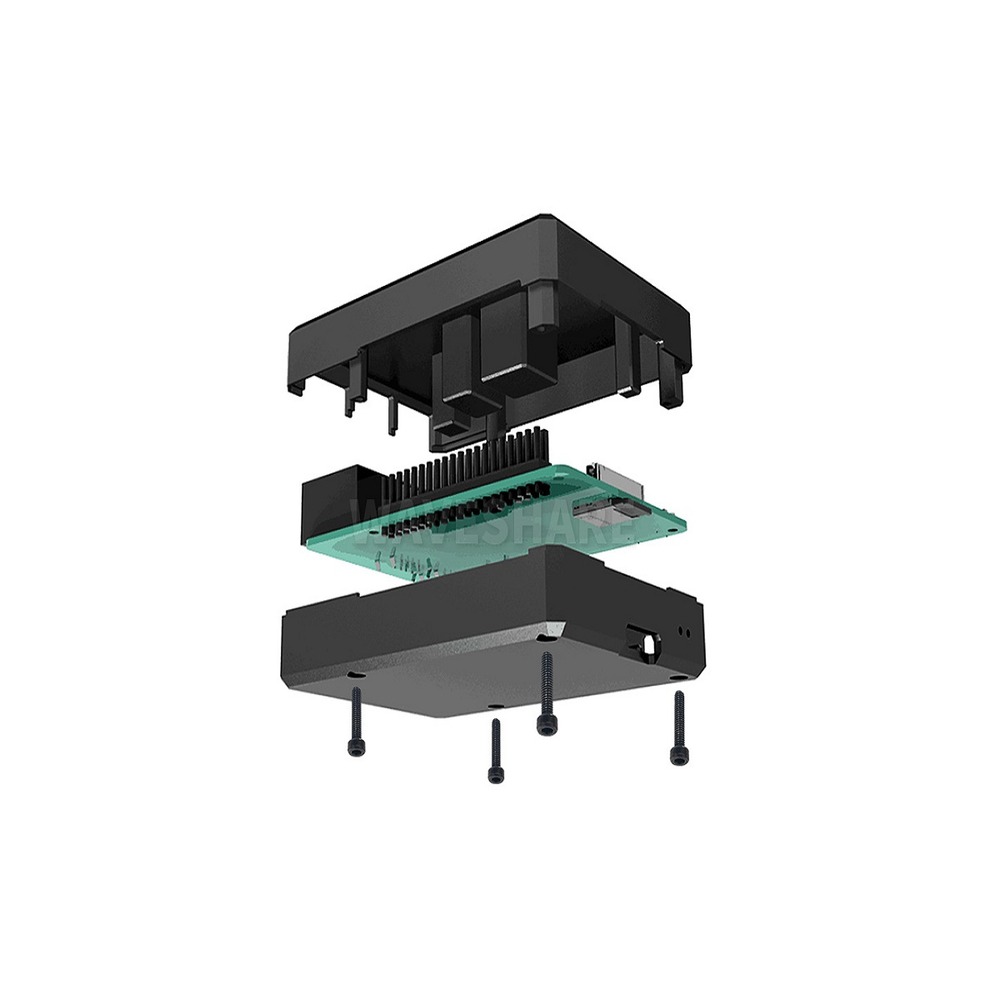 Aluminum Grid Grooved Case for Raspberry Pi 4 - Image 3