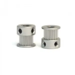 Aluminum GT2 Timing Pulley, 20 Tooth, 5mm Bore (2-Pack)