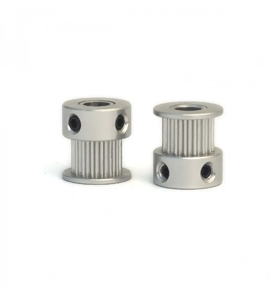 Aluminum GT2 Timing Pulley, 20 Tooth, 5mm Bore (2-Pack)