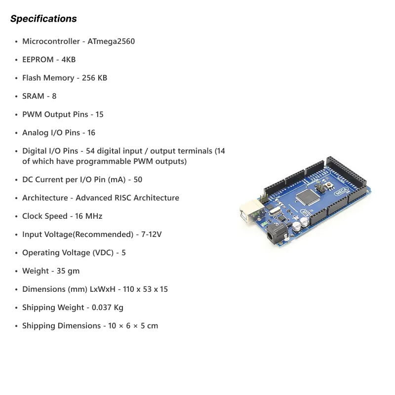 Arduino Mega 2560 ATmega2560-16U2 Dev Board - Image 4