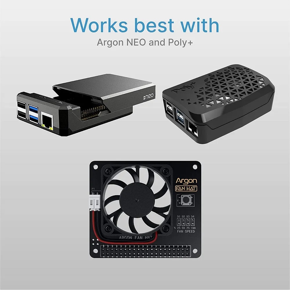 Argon Fan HAT for Raspberry Pi 4/3B+/3B w/ 40mm Fan - Image 4