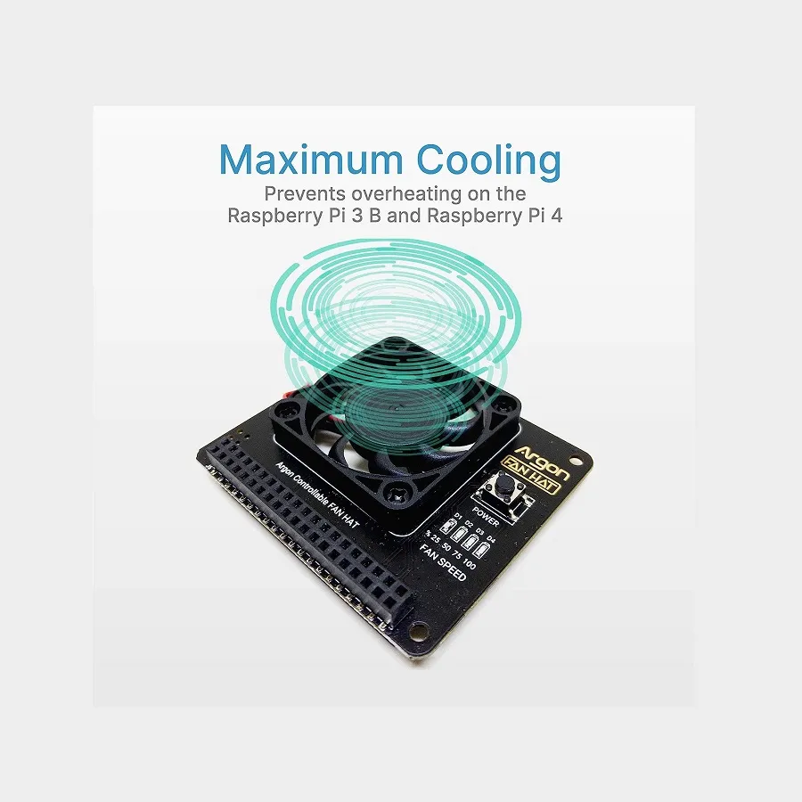 Argon Fan HAT for Raspberry Pi 4/3B+/3B w/ 40mm Fan - Image 5