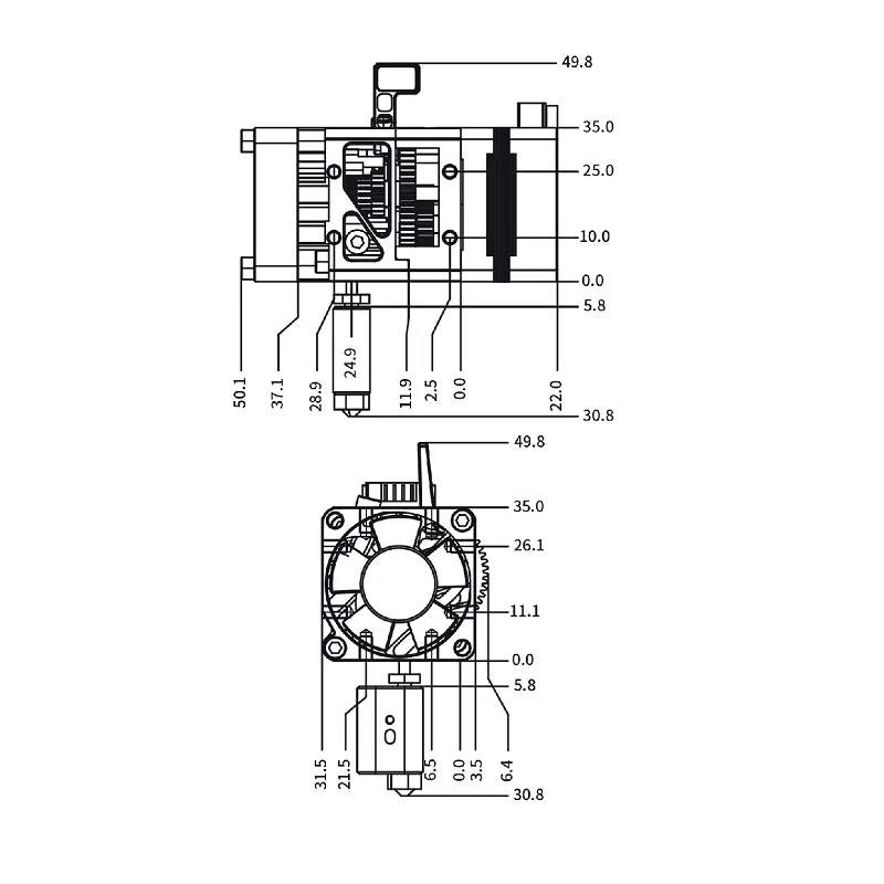 BIQU H2 V2S Lite Dual Gear Extruder for 3D Printers - Image 2