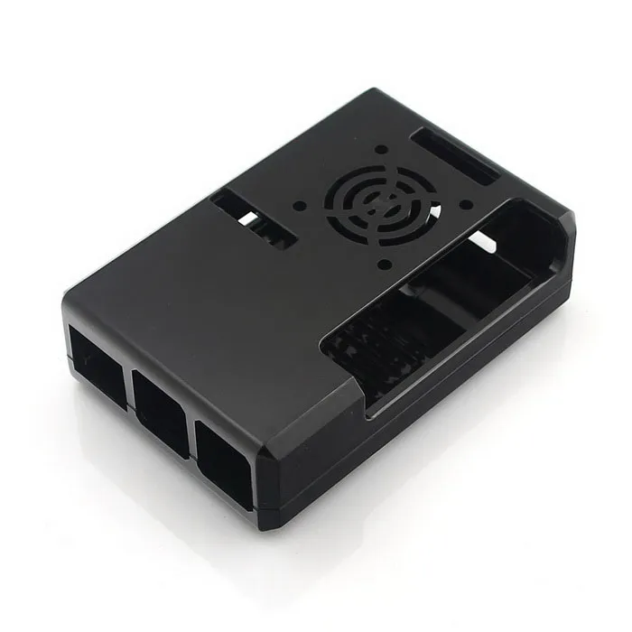 Black ABS Case for Raspberry Pi 3/3+ with Fan Slot - Image 4