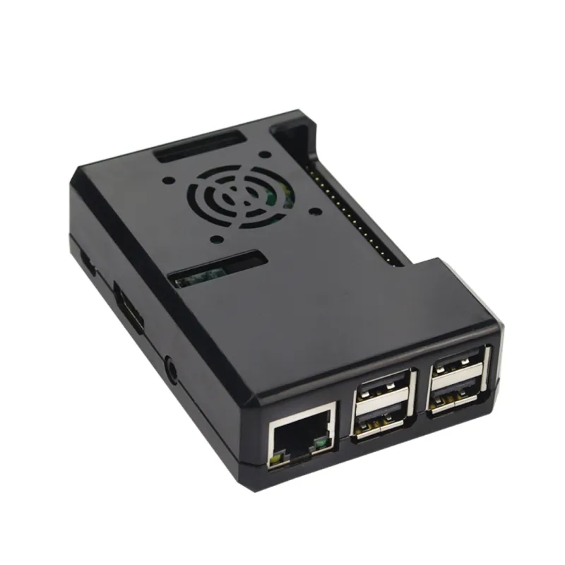 Black ABS Case for Raspberry Pi 3/3+ with Fan Slot - Image 6