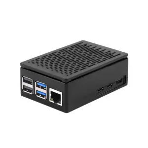 Black ABS Striped Case for Raspberry Pi 5