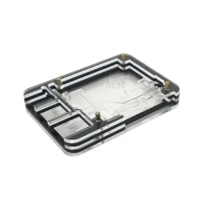 Black Acrylic 5-Layer Case for Raspberry Pi 5 with Fan Support