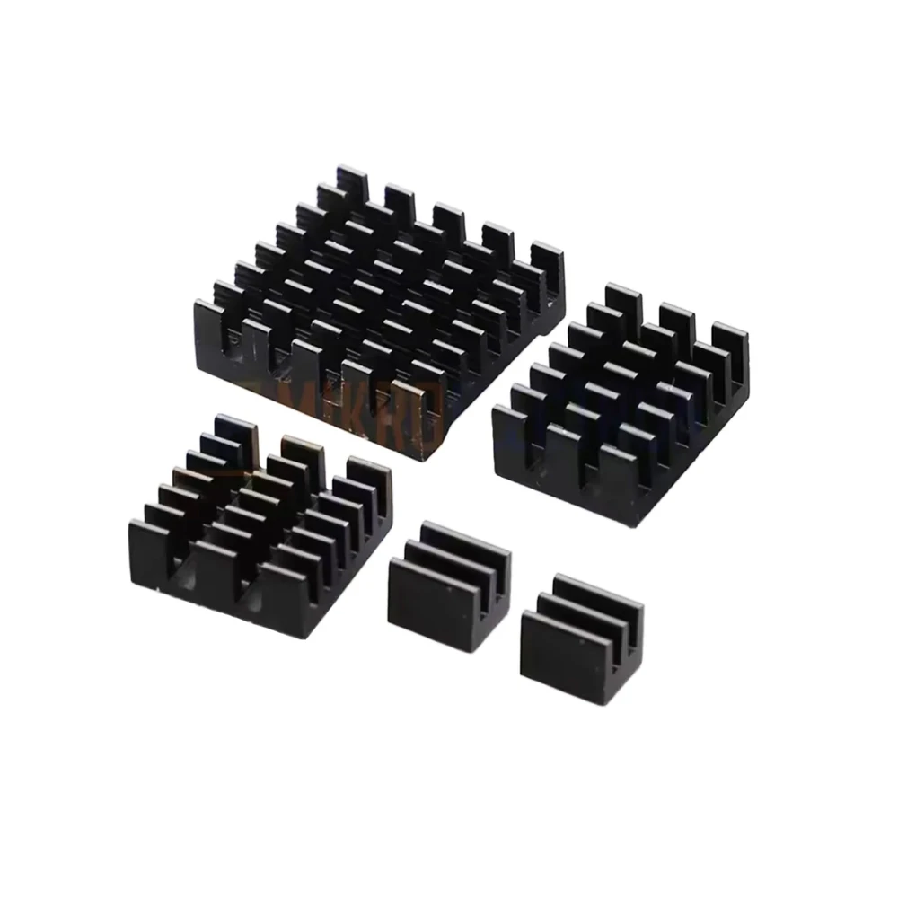 Black Aluminum Heat Sink Set for Raspberry Pi 5