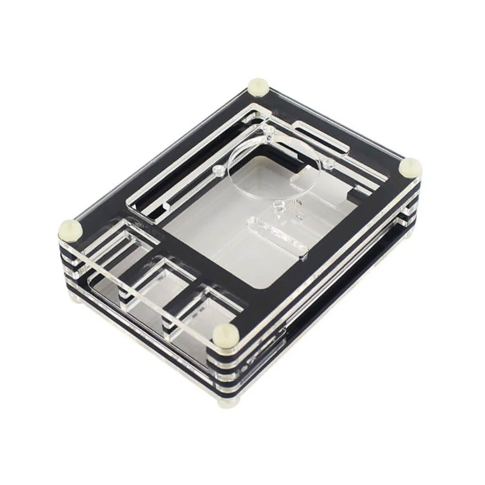 Black Transparent 9-Layer Acrylic Case for Raspberry Pi 4B
