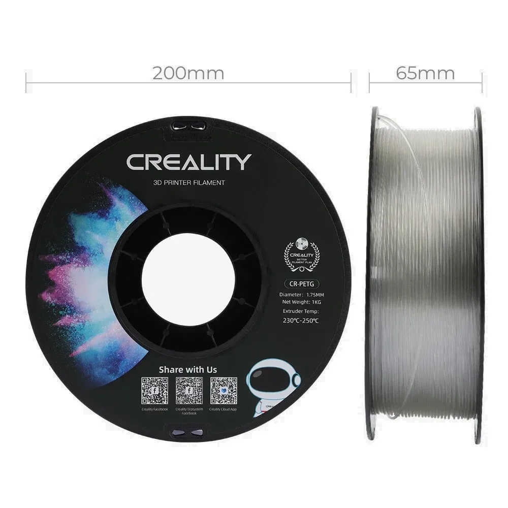 Creality CR-PETG Filament 1.75mm 1kg Transparent - Image 2