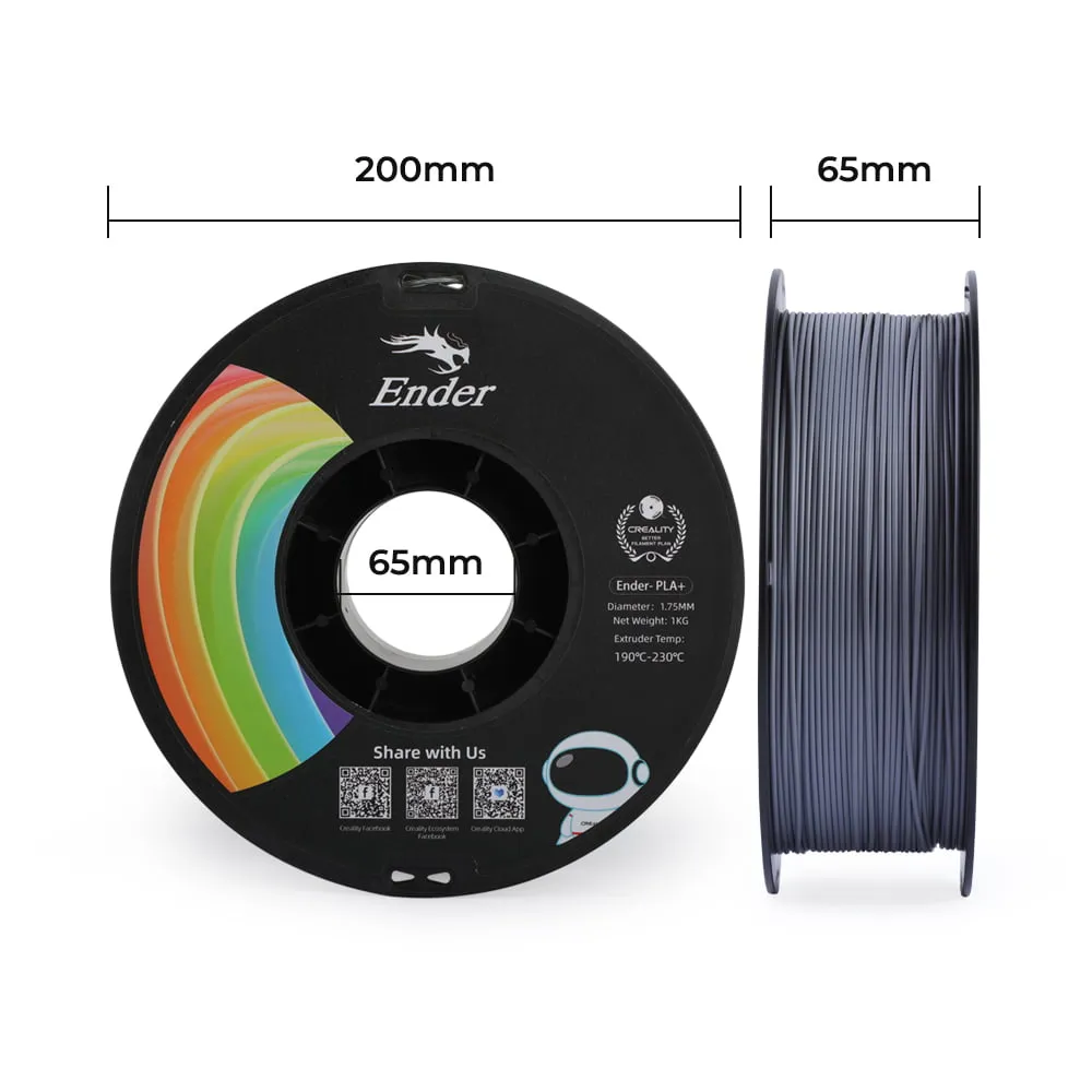 Creality Ender-PLA+ 1.75mm 1kg Grey Filament - Image 4