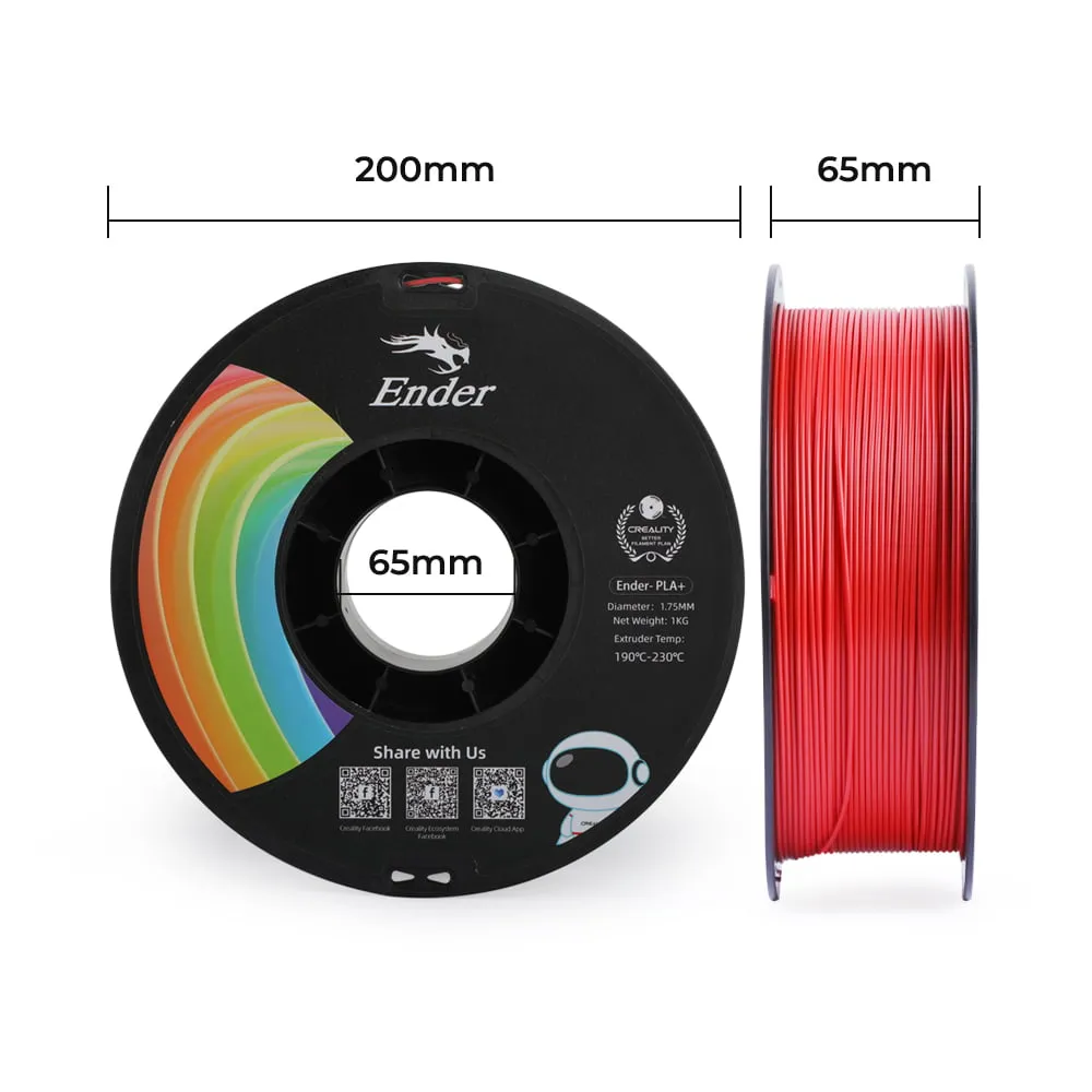 Creality Ender-PLA+ 1.75mm 1kg Red 3D Filament - Image 4
