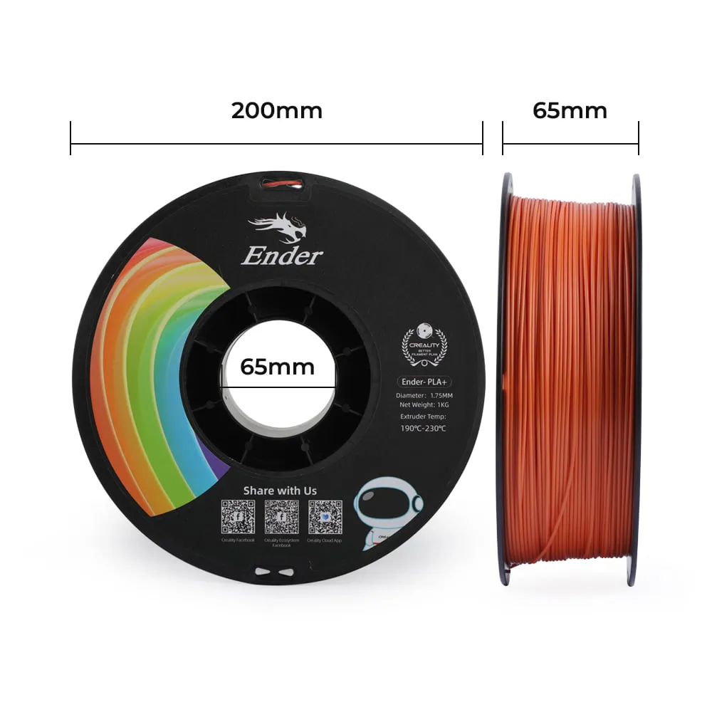 Creality Ender-PLA+ 1.75mm Filament (1kg – Orange) - Image 4