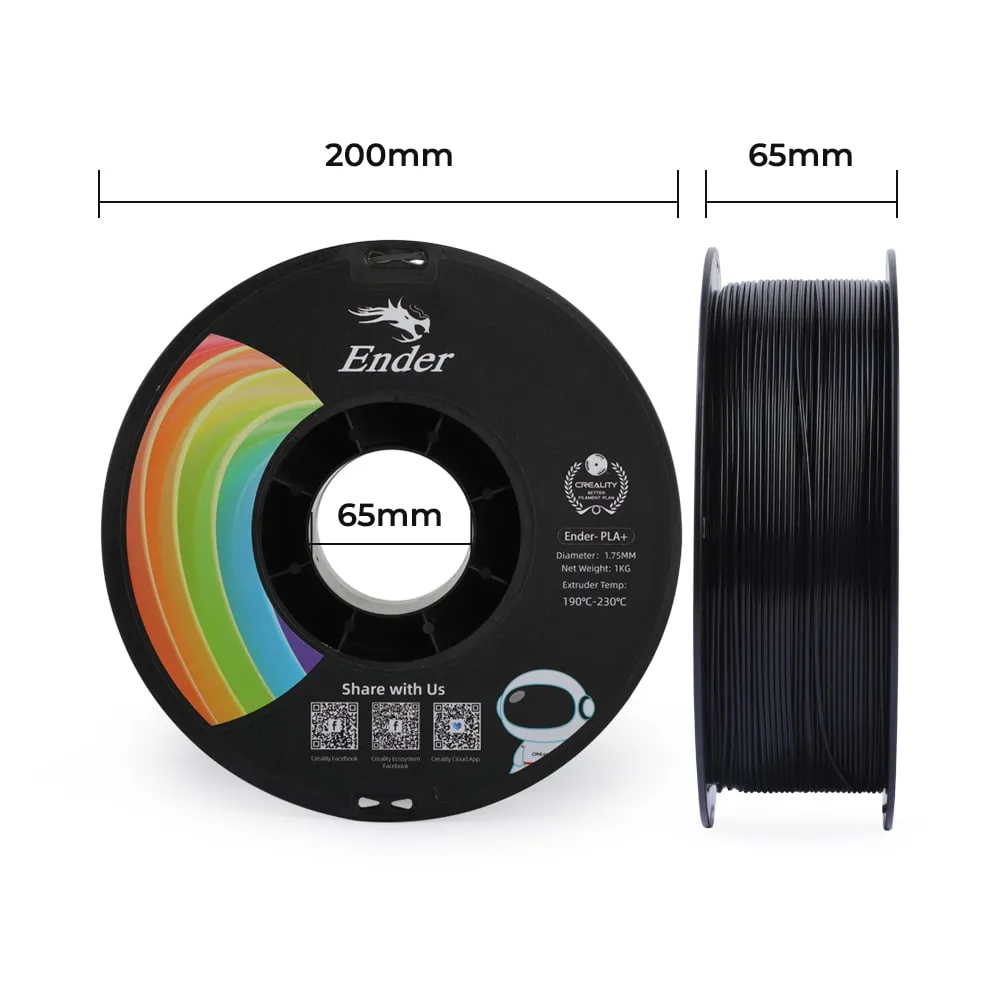 Creality Ender-PLA+ Filament 1.75mm 1KG Black - Image 4