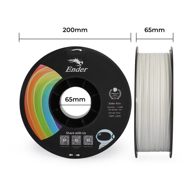 Creality Ender-PLA+ Filament 1.75mm (1kg, White) - Image 4