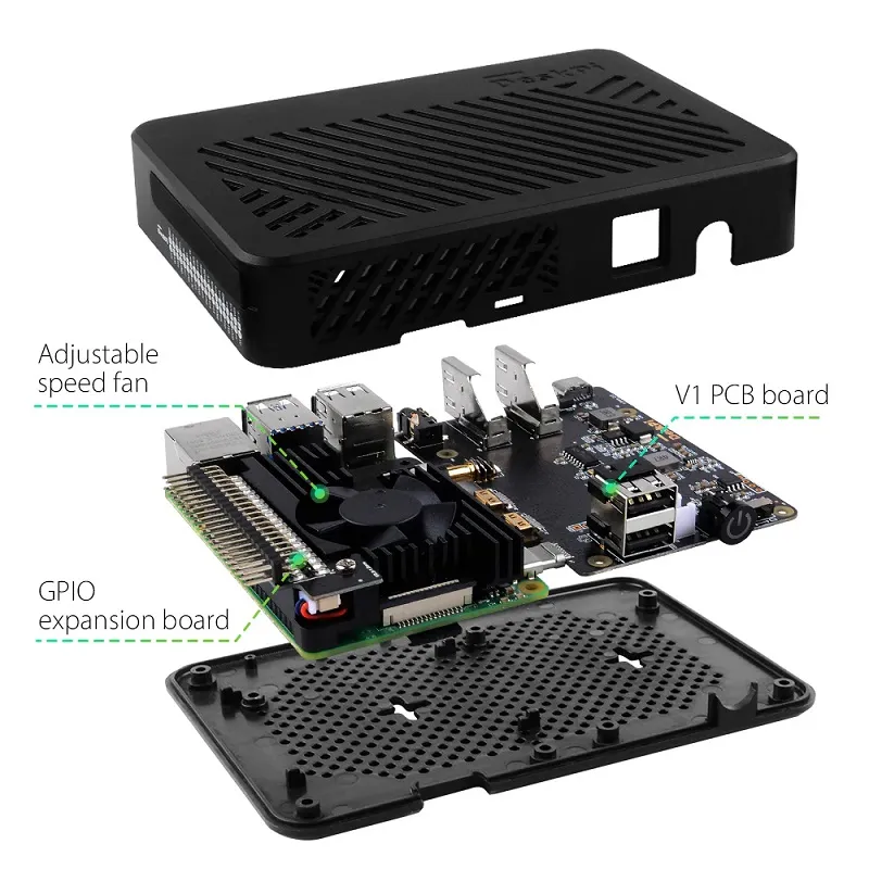 DeskPi Lite Case for Raspberry Pi 4 with Dual HDMI - Image 6