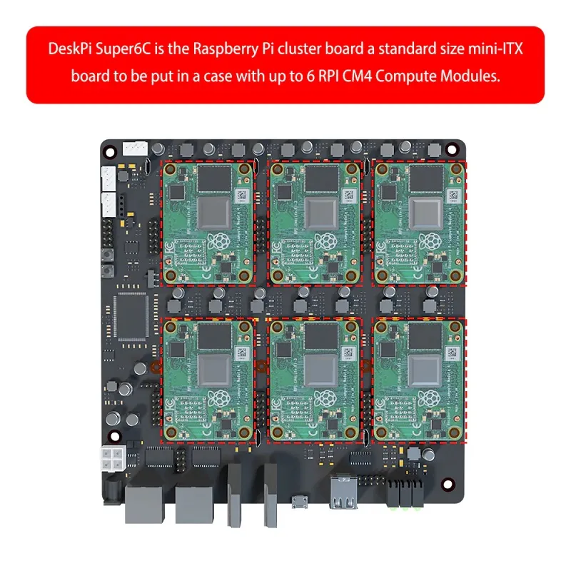 DeskPi Super6C Mini-ITX Cluster Board for CM4 - Image 2