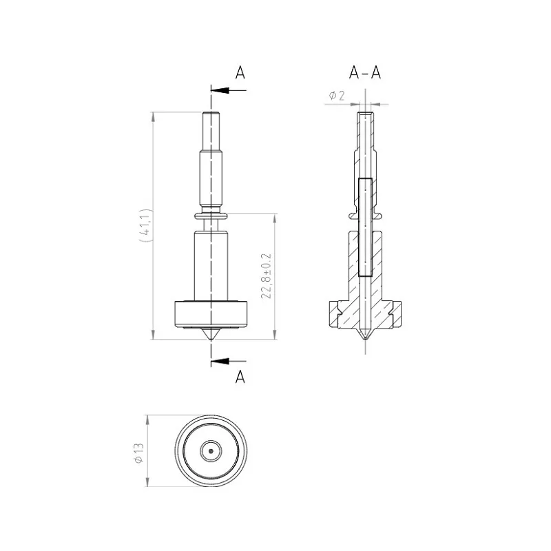 E3D Revo HT-Abrasive Nozzle - 0.25mm High-Temp - Image 2