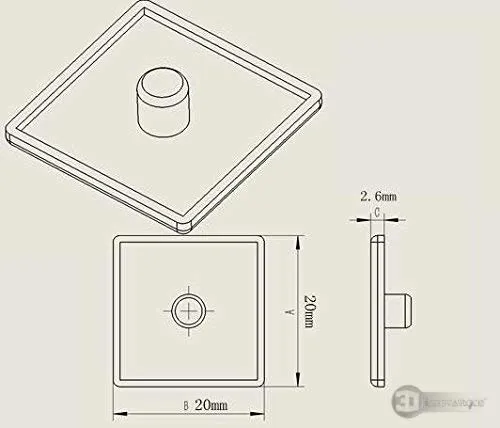 EasyMech 20x20 Aluminum Extrusion End Cap - 4 Pack - Image 3