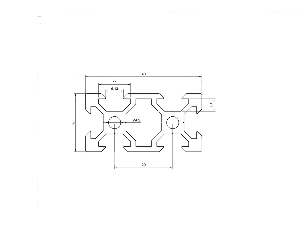 EasyMech 20x40 1000mm V-Slot Aluminum Extrusion (Black) - Image 4