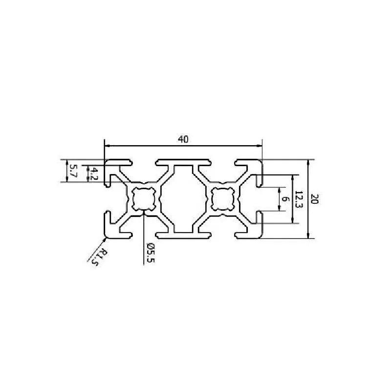 EasyMech 20x40 T-Slot Aluminium Extrusion Profile - 1000mm - Image 5