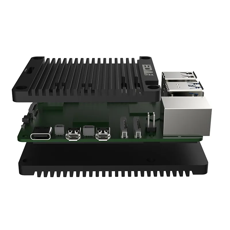 EDATEC Passive Cooling CNC Case for Raspberry Pi 5 - Black - Image 4
