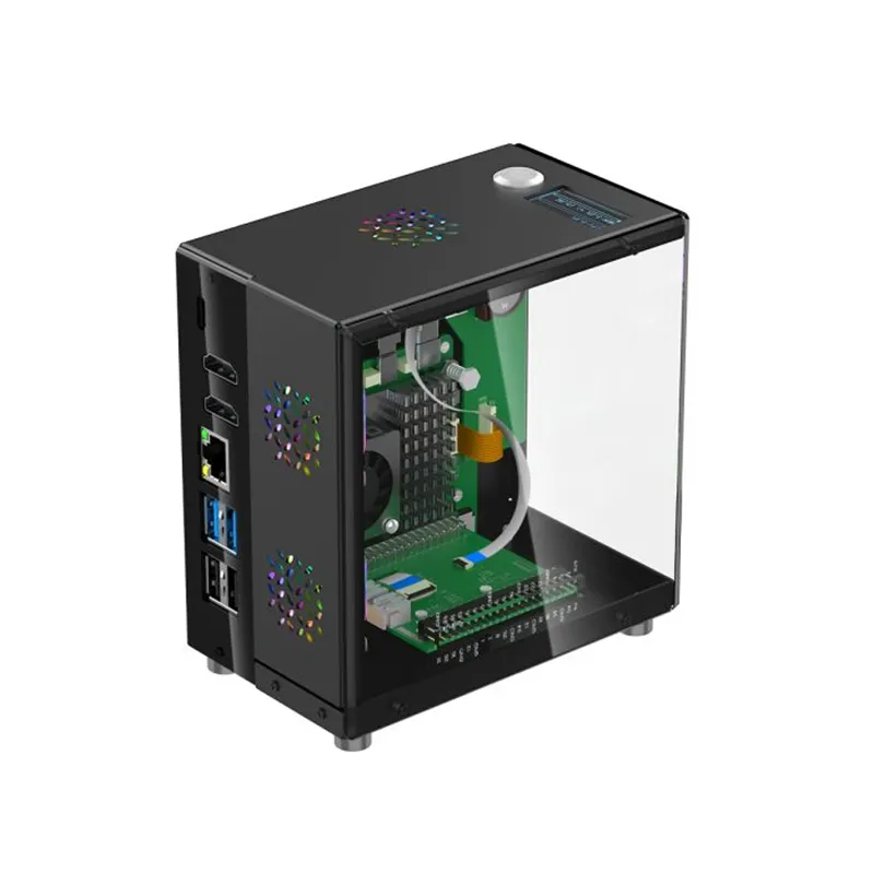 Elecrow Mini PC Case w/ OLED & M.2 SSD for Raspberry Pi 5 - Image 2